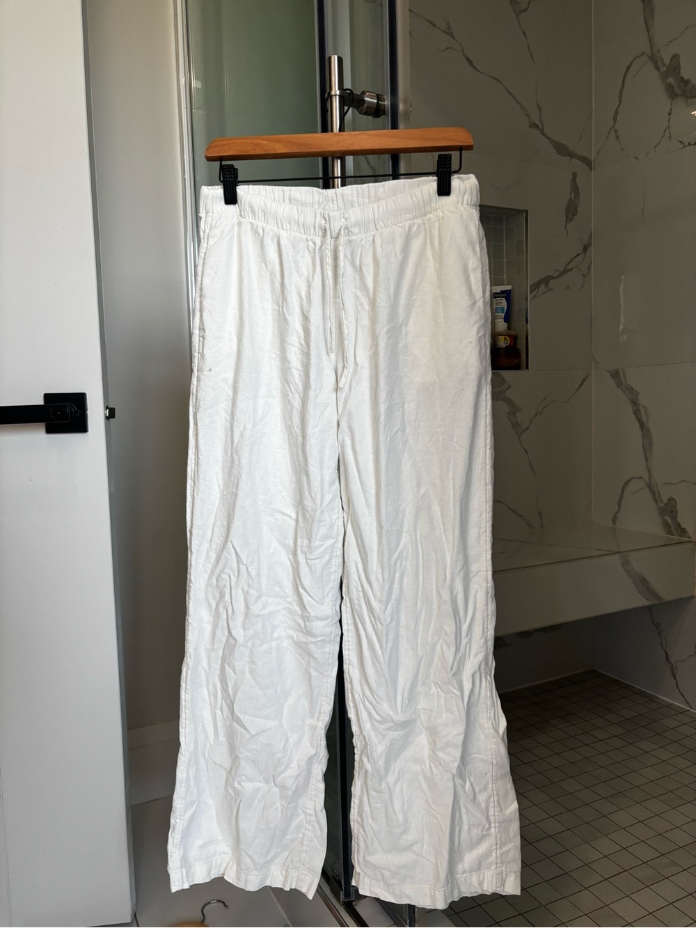 Aritzia linen Wide-Leg Drawstring Pants